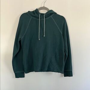 Teal Hooded Pullover Sweatshirt with Relaxed Fit